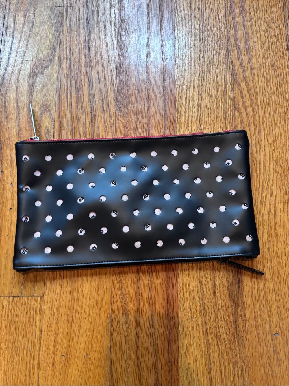 Rachel Comey Unique Black Polka Dot Double Zip Clutch